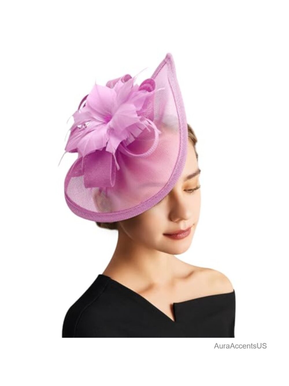 Women's Feather Floral Fascinator Hat Tea Party Pillbox Headband